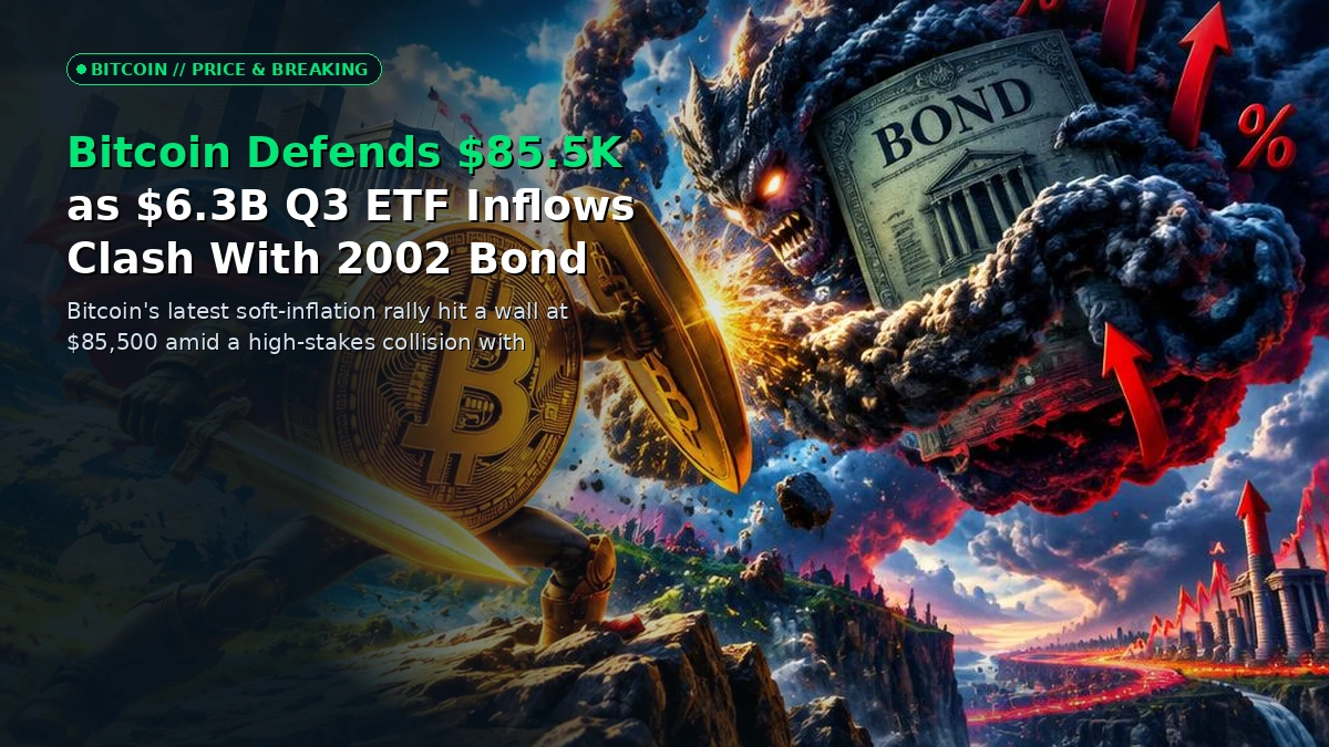 A glowing Bitcoin symbol locked in a high-voltage energetic tug-of-war against rising financial yield curves and institutional ETF data feeds.