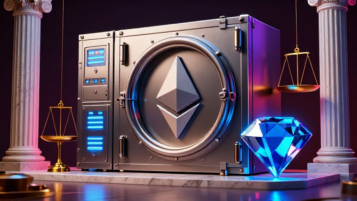Digital visualization of declining Bitcoin over-the-counter reserves and locked vault supplies