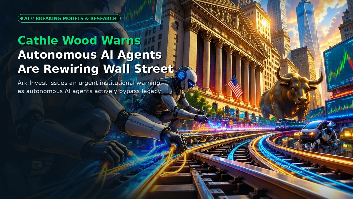 A cinematic visualization of autonomous AI agents routing capital through digital Wall Street financial networks and cryptographic rails.