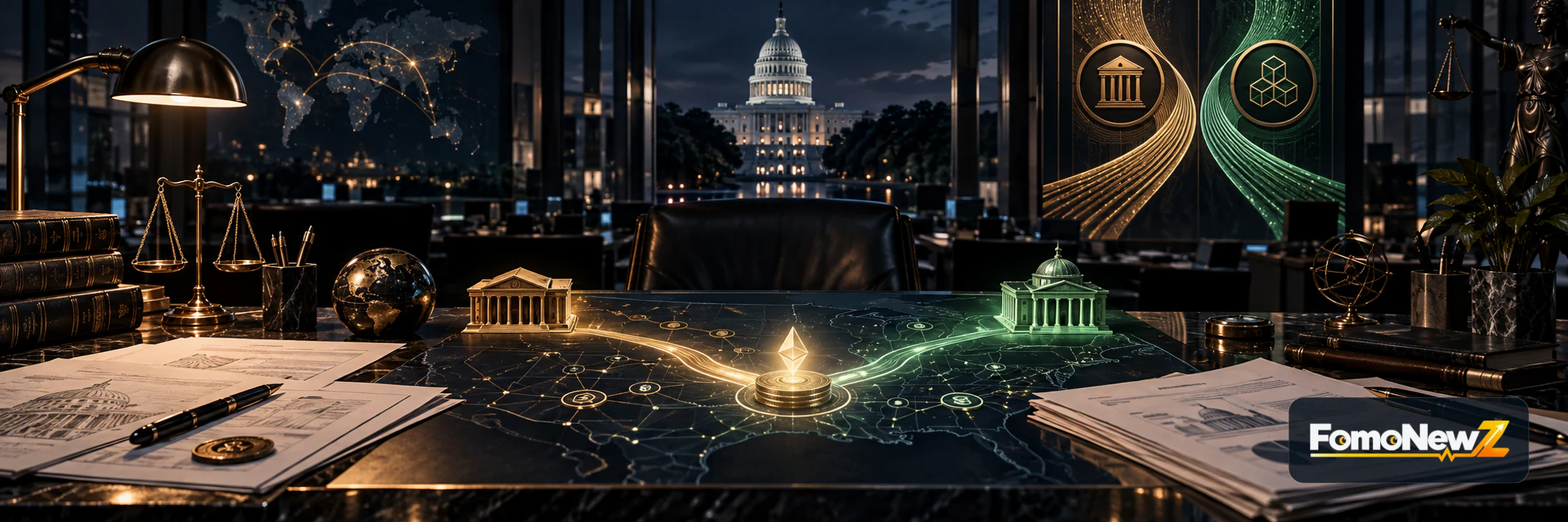 The United States Capitol dome bathed in evening light representing congressional legislative negotiations