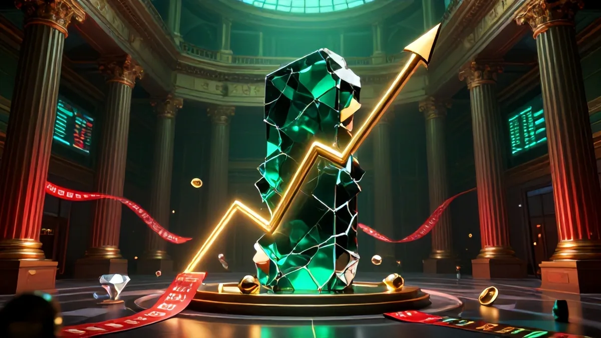 A 3D conceptual illustration of surging US Treasury yield charts fracturing an institutional equity index plinth