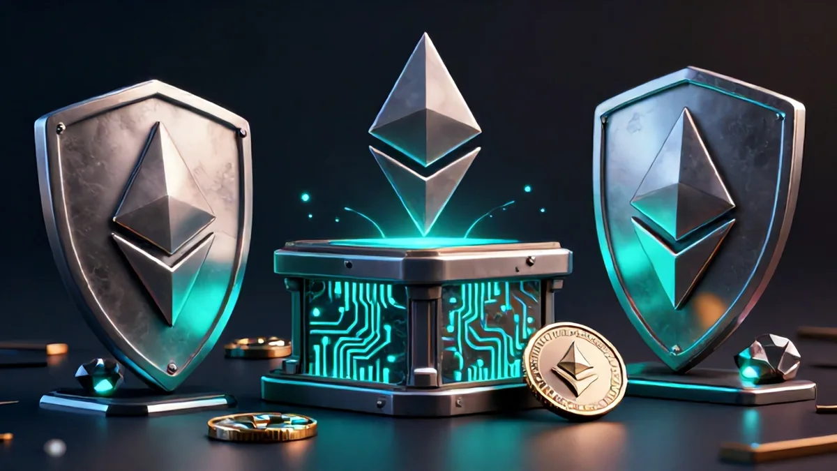 Cinematic editorial illustration showing a massive digital gold and bitcoin asset shield deflecting geopolitical shockwaves across global energy corridors.