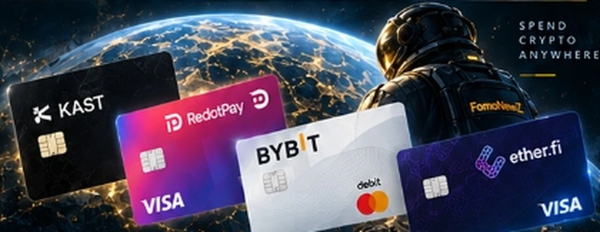 Crypto cards orbiting Earth with space astronaut